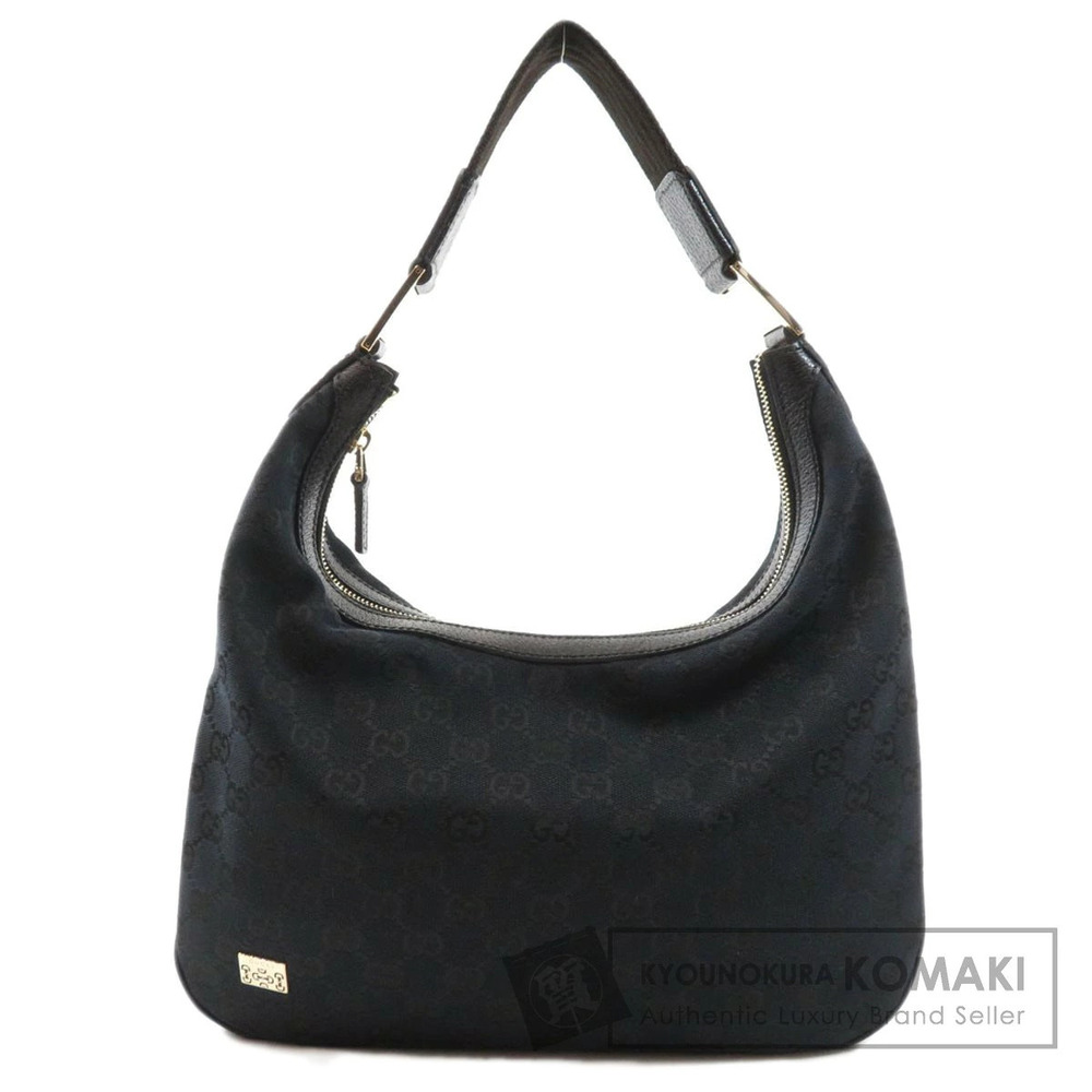 Gucci GG canvas hobo Leather Shoulder bag black